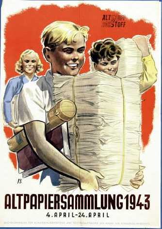 III Rzesza Niemiecka - HISTORY - WWII - PROPAGANDA POSTER - Nazi Poster - Aryan Children Paper Drive.jpg